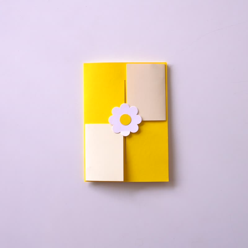 花花滑動4種機關卡片材料組合包－黃色 (需自己動手做) - 卡片/明信片 - 紙 黃色