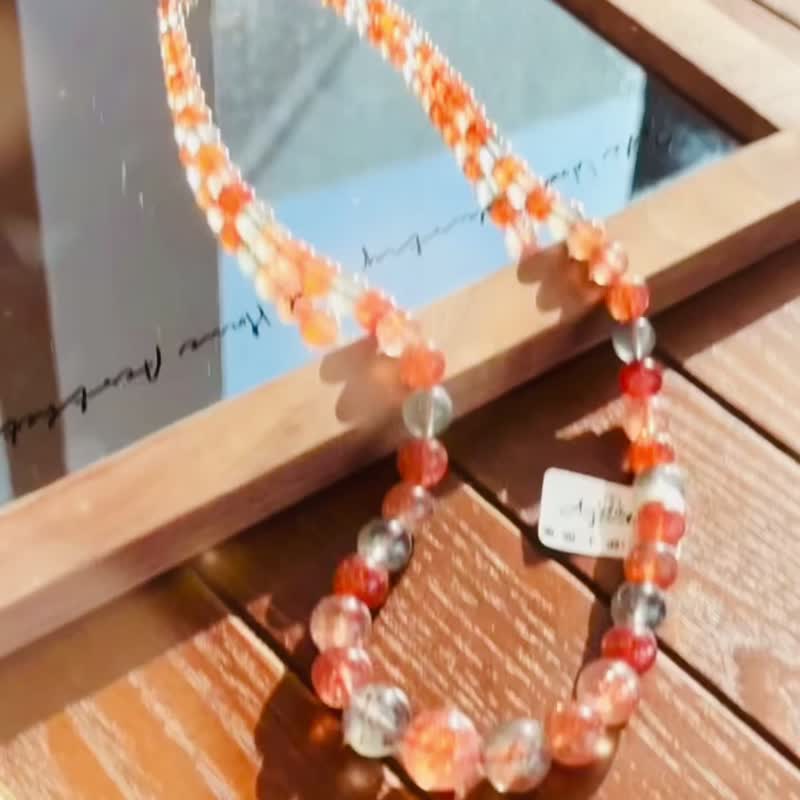 暖陽流光丨收藏級阿魯沙金太陽寶石項鍊 丨彌雅原創設計 - 項鍊 - 半寶石 橘色