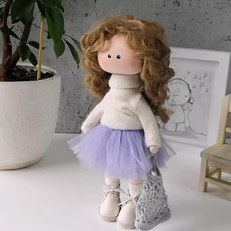 Handmade doll Tilda. Handmade rag doll 25 cm (9.8 inches) - 公仔/玩偶 - 棉．麻 