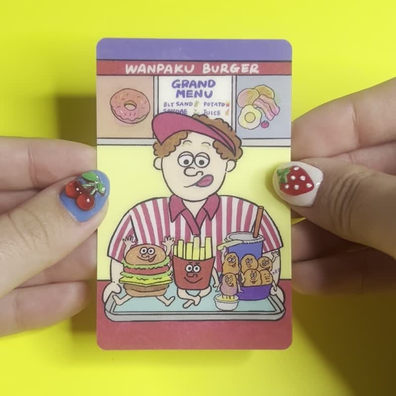 WANPAKU HOUSEコラボステッカー　わんぱくバーガー - 貼紙 - 塑膠 黃色