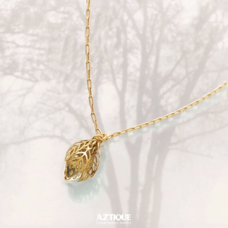 Leaf Necklace, Pendant ,Jewelry ,Gifts - 項鍊 - 其他金屬 