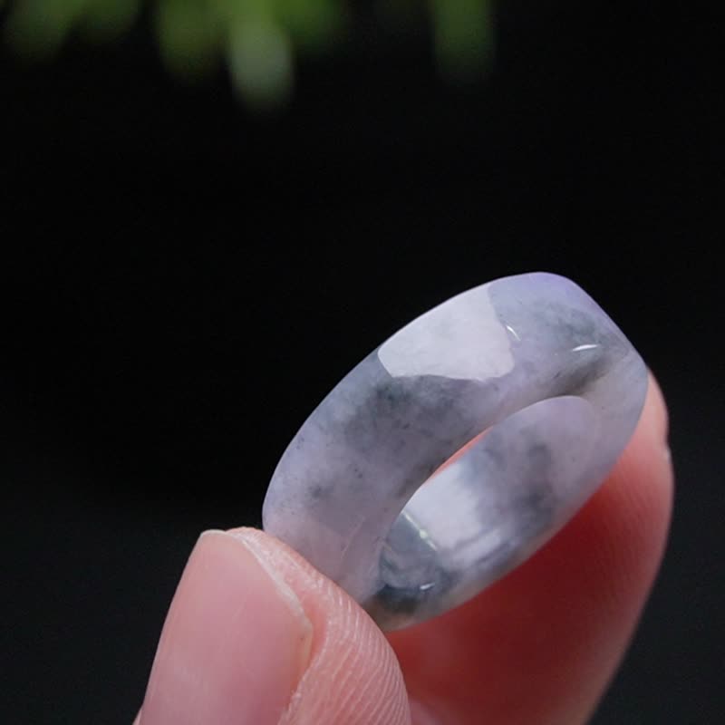 冰烏雞翡翠角戒戒指戒圈 | 國際8圍 | 天然緬甸玉翡翠A貨 | 送禮 - 戒指 - 玉石 黑色