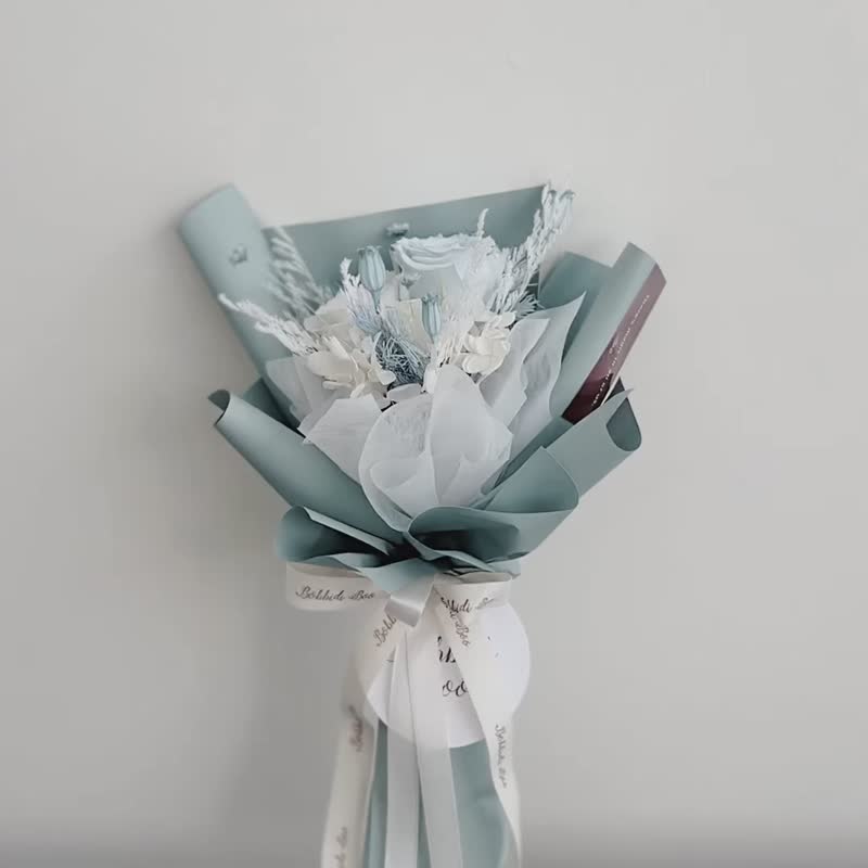 【永生玫瑰花花束】• 情人節/永生玫瑰花/永生玫瑰花花束/玫瑰花 - 乾燥花/永生花 - 植物．花 藍色