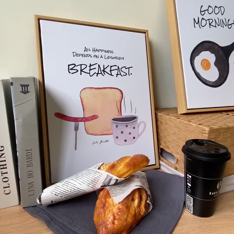 Breakfast -hostel, Home Decor, Wall Prints, breakfast, food - Posters - Other Materials Orange