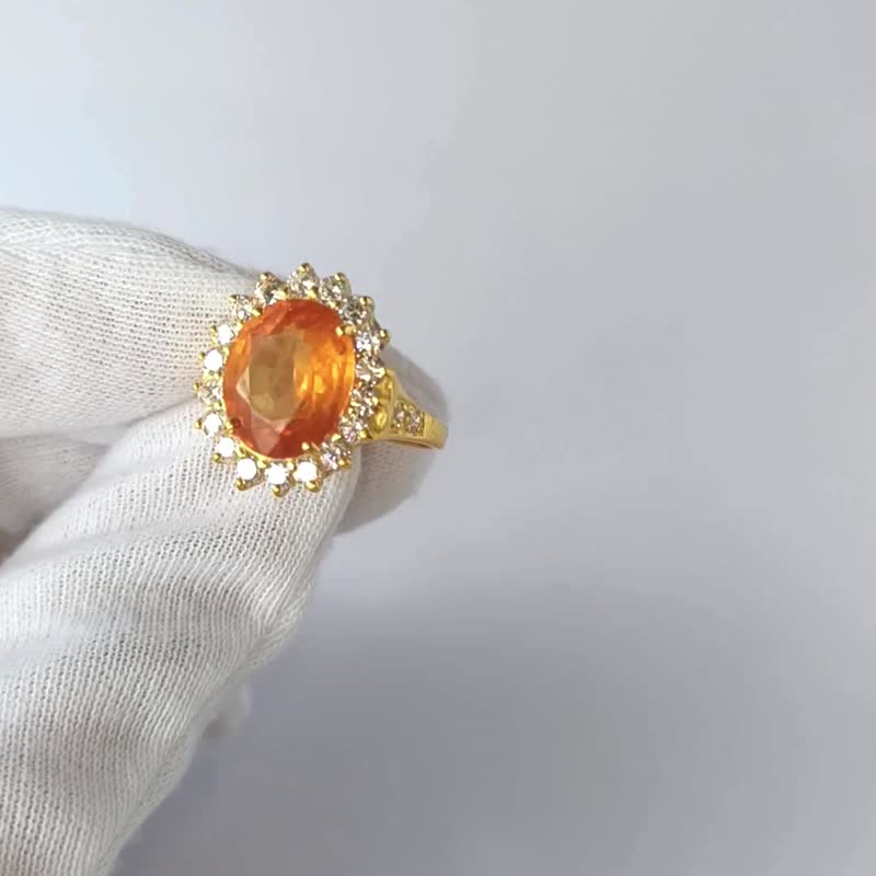 Natural Yellow Sapphire 7.5 Cts Ring Sterling Silver 925. - 戒指 - 純銀 黃色