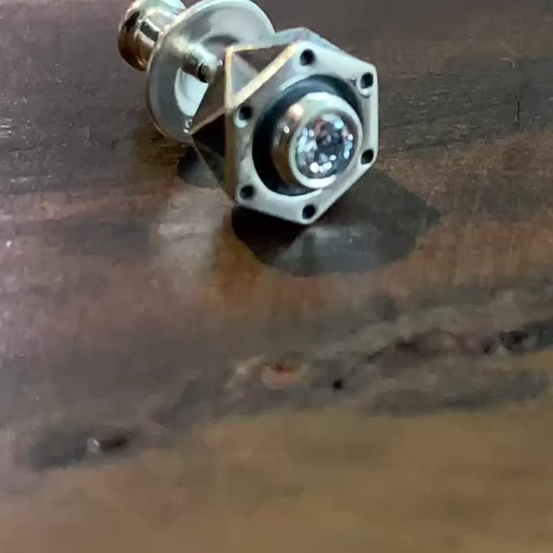 クリア/シルバー925 ピアス/片耳用/シンプル/シルバーアクセサリー メンズ/男性プレゼント/pe39 - 耳環/耳夾/耳骨夾 - 純銀 銀色