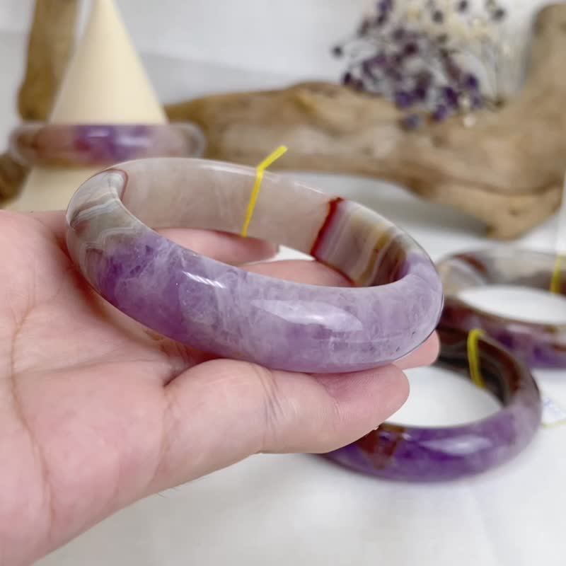 Original amethyst agate bracelet A8 - สร้อยข้อมือ - คริสตัล 