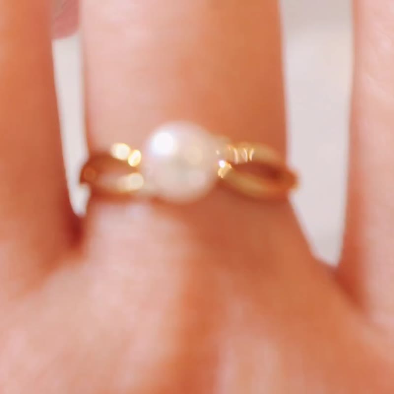 5mm - アコヤ日本海水真珠 - 18K金メレダイヤリング - リング・指輪 - 真珠 ゴールド