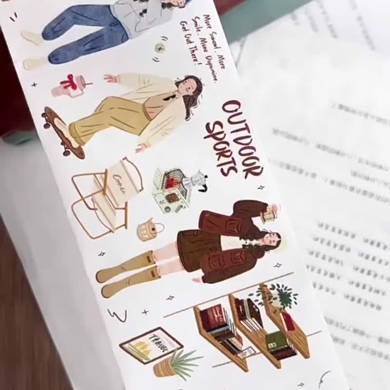 Cozy Winter - PET & Washi Tape Character Illustration DIY Journaling Decorative Material - มาสกิ้งเทป - กระดาษ หลากหลายสี