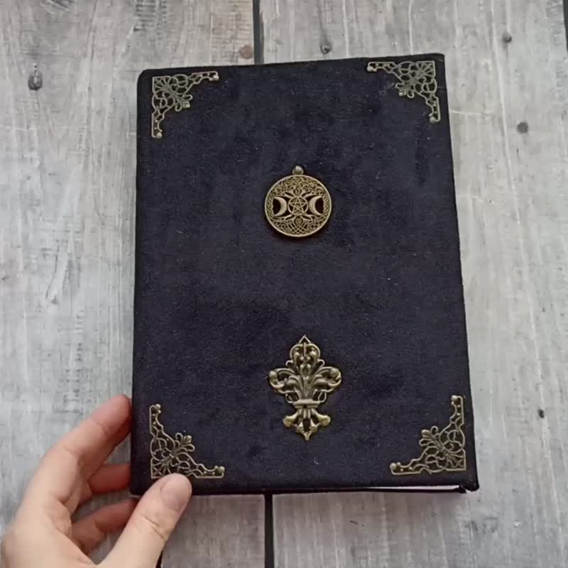 Spell book blank Shadows Witch grimoire journal handmade for sale moon - Notebooks & Journals - Paper Brown