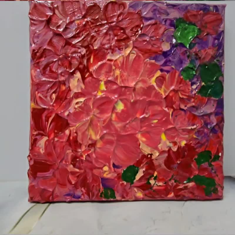 壓克力畫/丙烯藝術/原創手繪【熱心盛開】20×20裝飾掛畫 - 擺飾/家飾品 - 壓克力 