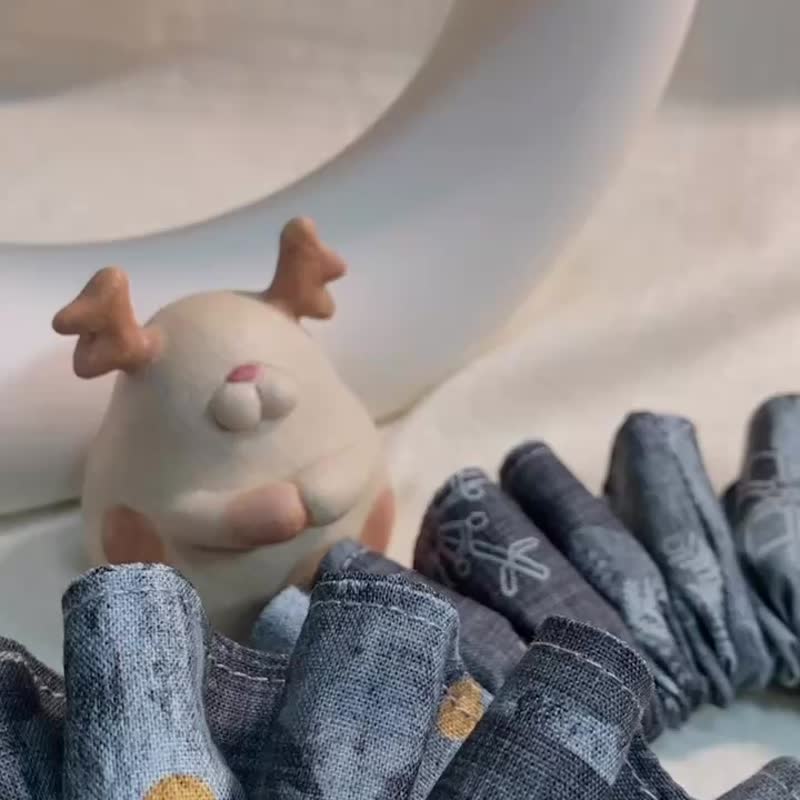 發裁手作。Facai Handmade 毛孩小丑領領巾_灰調質感聖誕 - 項圈/牽繩 - 棉．麻 灰色