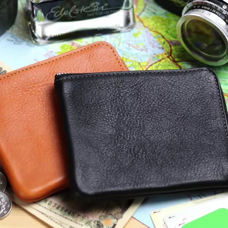 革職人 LEATHER FACTORY【Refine II Coin Case】Wallet  Purse Made in Japan - Wallets - Genuine Leather Black