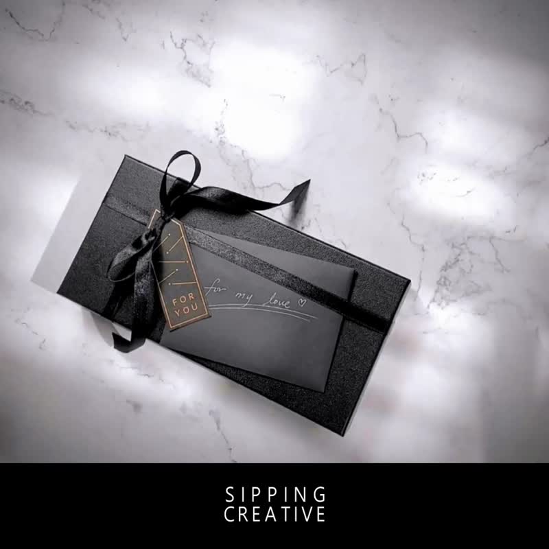 【Top 1 Personalized gift】Long Wallet + Laser Engraving + Gift Package - Wallets - Paper Black