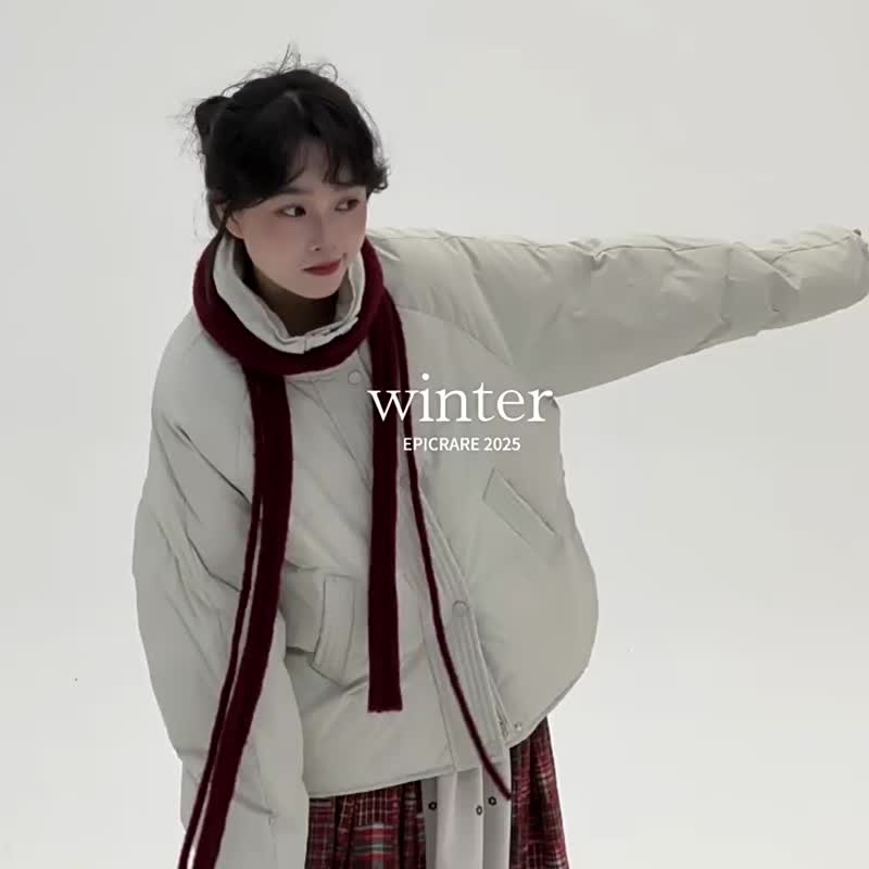 4顏色 暖暖 立領90羽絨服 保暖復古文藝舒適簡約百搭外套 - 女大衣/外套 - 其他人造纖維 黃色