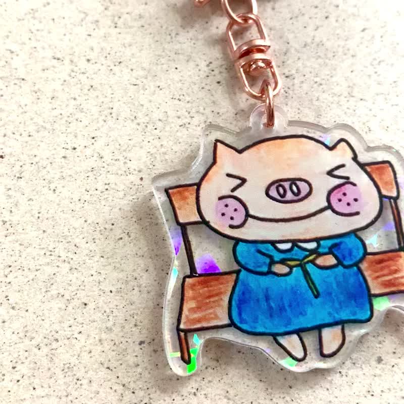 Naughty Jelly Pig |  Bling Key Chain - ที่ห้อยกุญแจ - พลาสติก หลากหลายสี