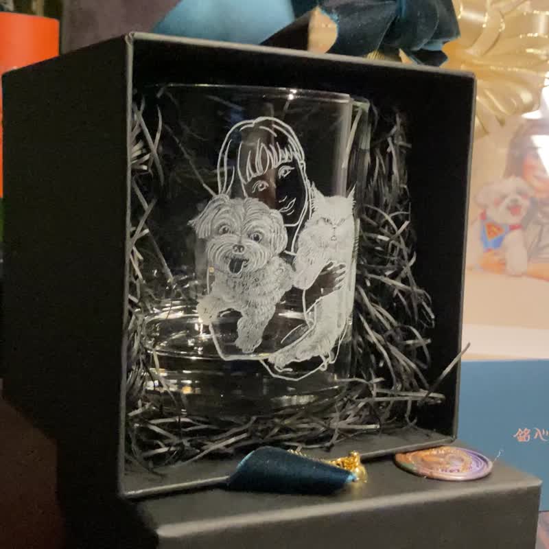 寵物寫實雕刻　狗狗展示區 (熊熊) - 酒杯/酒器 - 玻璃 透明