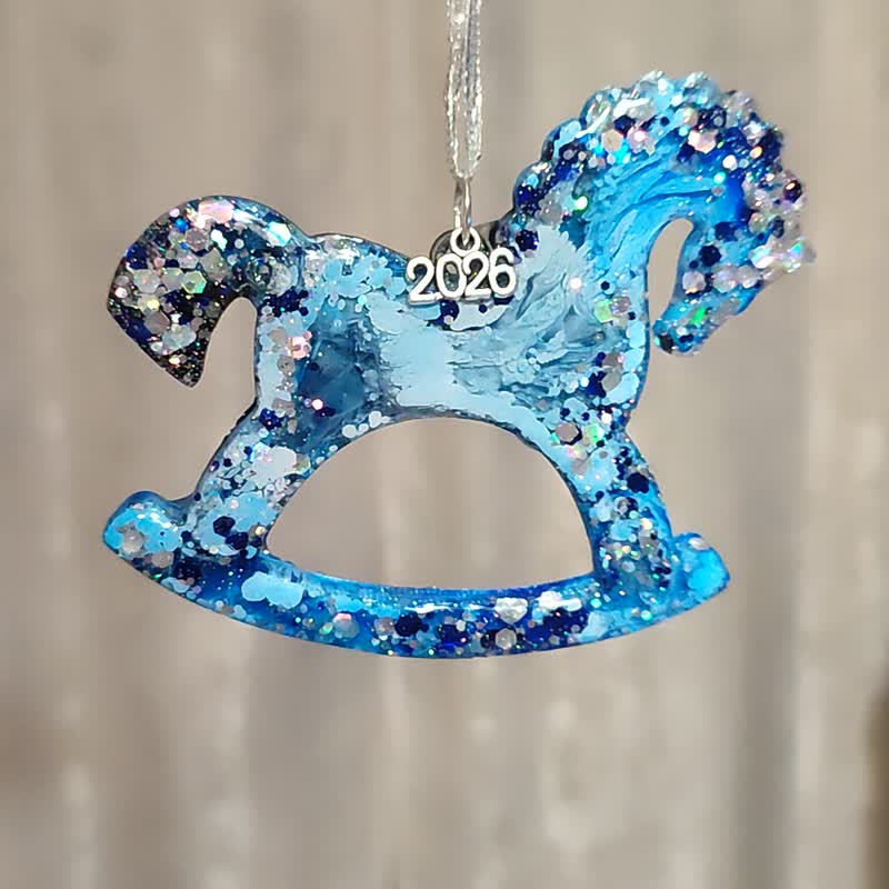 A set of Christmas tree decorations featuring horses - 擺飾/家飾品 - 樹脂 