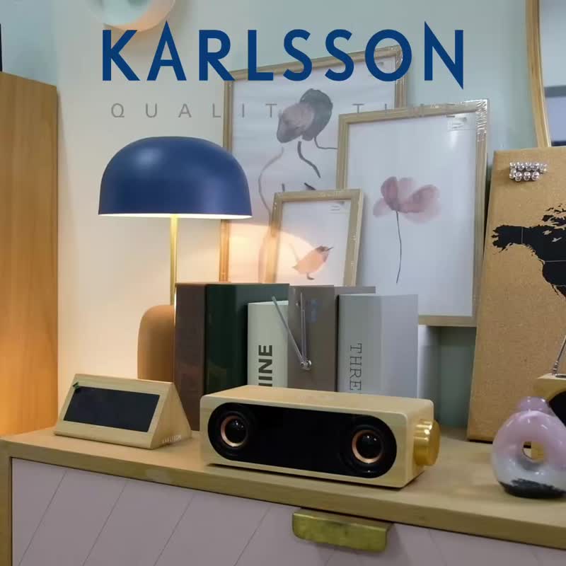荷蘭Karlsson, Classic BT 竹木紋LED顯示屏音箱多功能時鐘鬧鐘 - 時鐘/鬧鐘 - 木頭 咖啡色