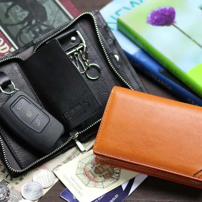 革職人 LEATHER FACTORY【DUALLINE Key Case Wallet】Made in Japan - Wallets - Genuine Leather Multicolor