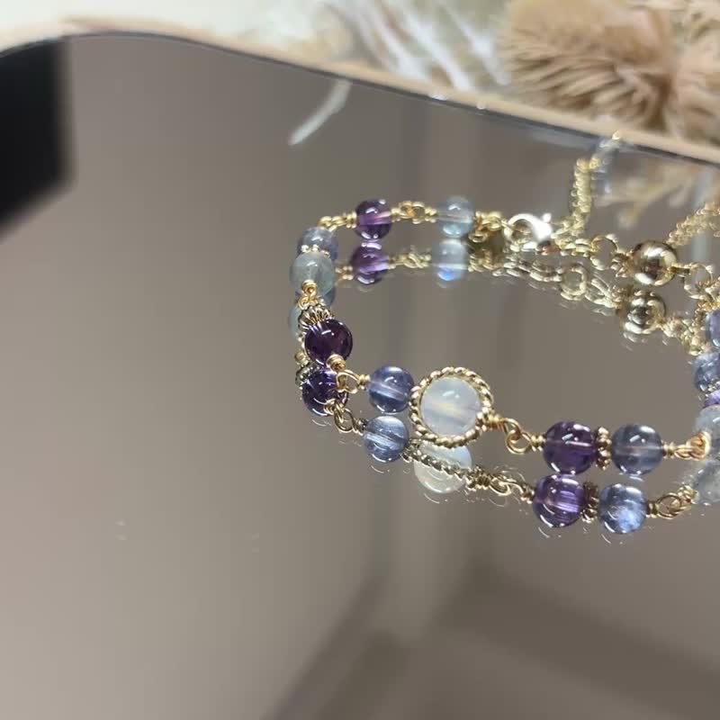 Iolite * Amethyst * Labradorite _ Collect the Starlight of the Night _ 2 Styles - Bracelets - Crystal Blue