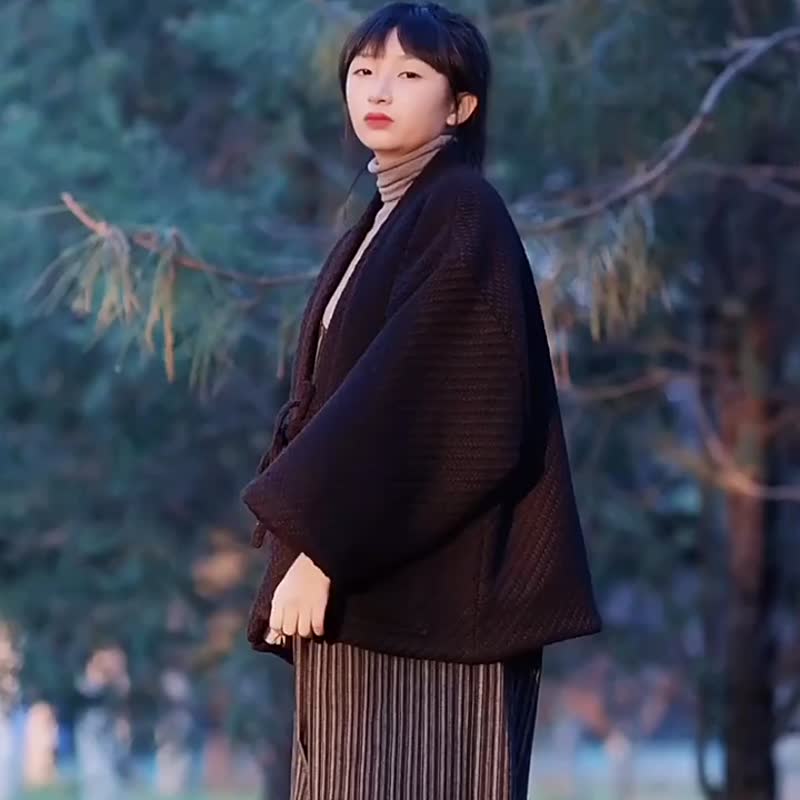 Weaving texture coarse Hanako Japanese-style kimono half