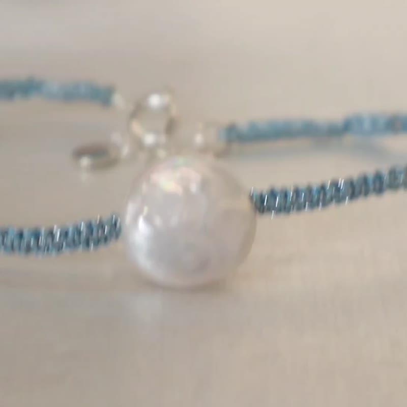 925 sterling silver natural pearl coins pearl lucky bracelet-grey blue - สร้อยข้อมือ - ไข่มุก สีน้ำเงิน