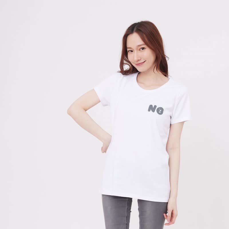 NO 短袖 蜜桃棉 女T 白色 - 女 T 恤 - 棉．麻 白色