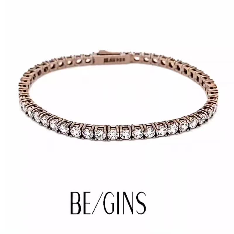 BB CHOCOLATE TENNIS BRACELET - 手鍊/手環 - 純銀 咖啡色