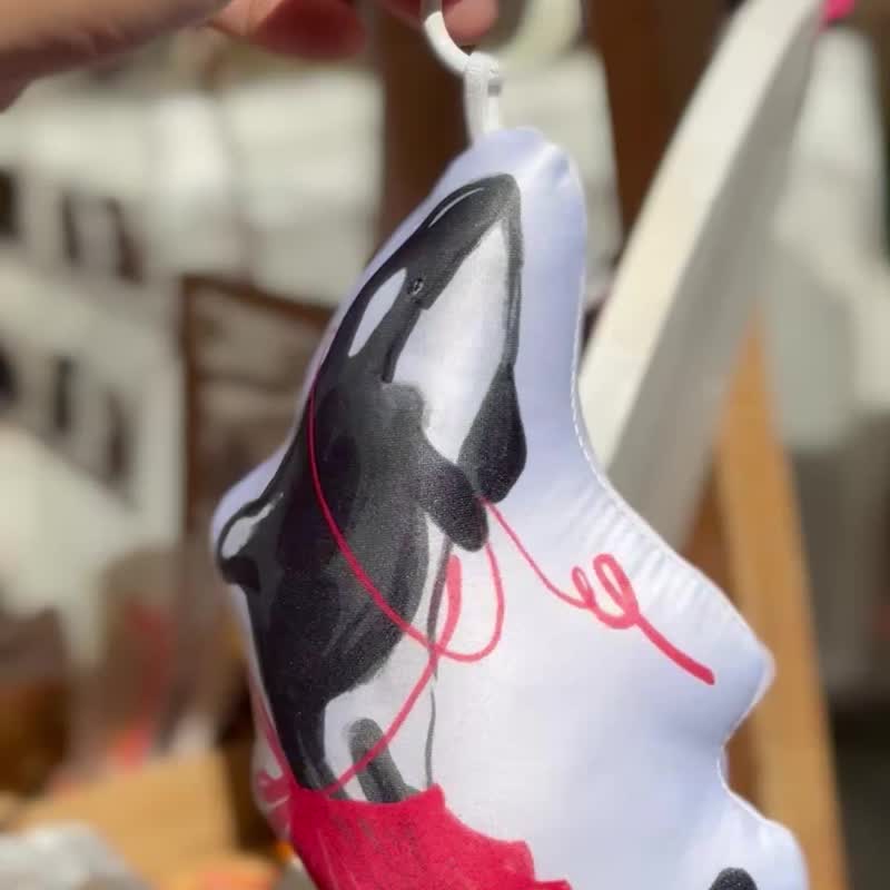 【聖誕禮物首選】虎鯨 Blackfish 填充吊飾 - 公仔/玩偶 - 紙 黑色