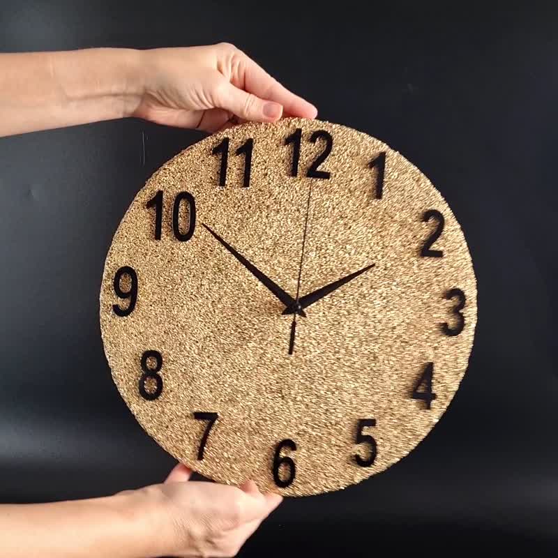 Unique wall clock Silent wall clock Custom wall clock Stone wall clock 30 cm - Clocks - Other Materials Gold