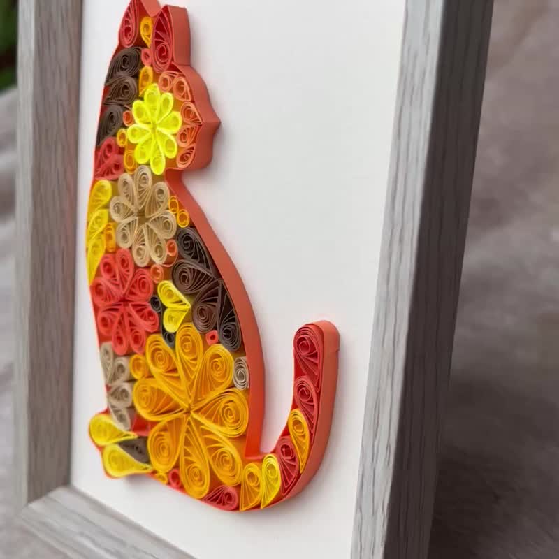 橘貓/桌上立畫/小畫框 - 擺飾/家飾品 - 紙 
