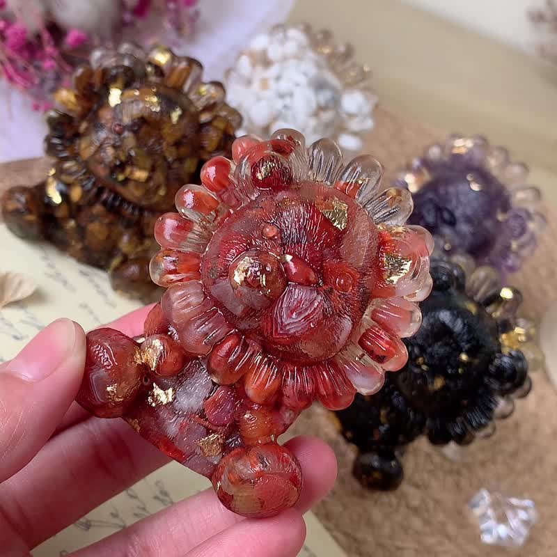 水晶擺飾 公仔 萌寵 萌萌獅 M號 | 天然水晶與礦石 職人滴膠手作 - 擺飾/家飾品 - 水晶 多色