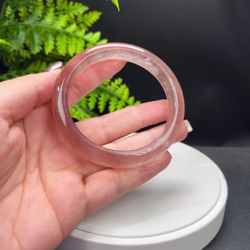 白水體草莓晶手镯 61MM 甜美冰透星光 紅色水晶手環 時尚積極自信 - 手鍊/手環 - 水晶 紅色