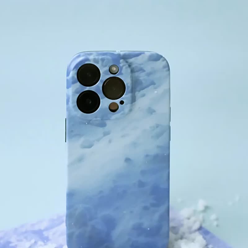 yokoego聯名 積雪iPhone全包手機殼 - 手機殼/手機套 - 矽膠 藍色