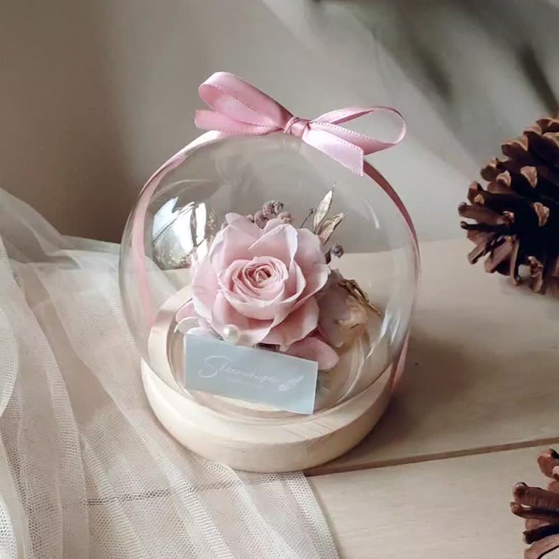 Sheer Whisper Whispering Tibetan Flower Office Healing System_Handheld Preserved Flower Glass Ball - Dried Flowers & Bouquets - Plants & Flowers Pink