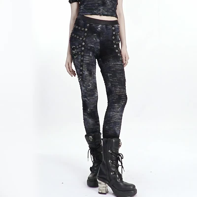 Gothic Pilgrim distressed tie-dye trousers - multicolor/black only/out of print soon - Women's Pants - Other Materials Black