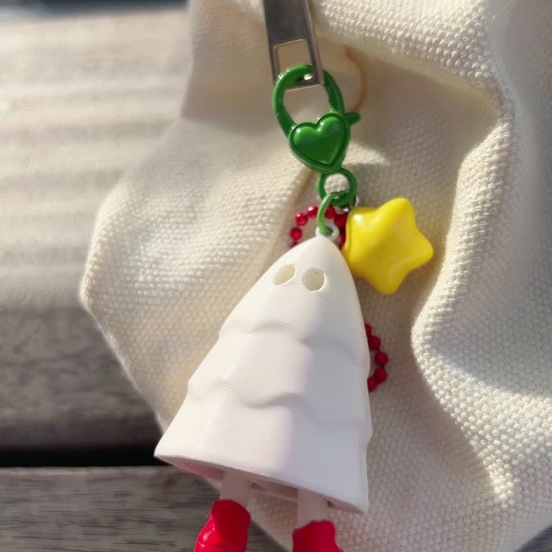 Zou X'mas Keychains - white body red shoe - Items for Display - Plastic White