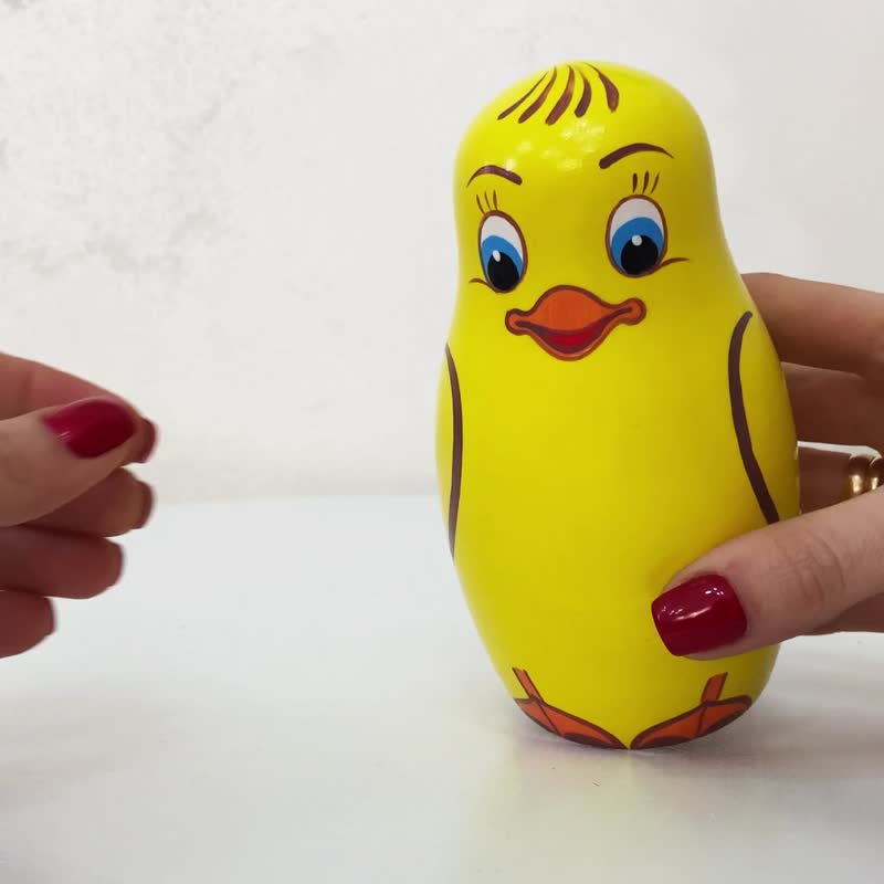 Duck Nesting Dolls Set of 7 Pcs - Wooden Duck Toys - Yellow Duck Decorations - 寶寶/兒童玩具/玩偶 - 木頭 黃色