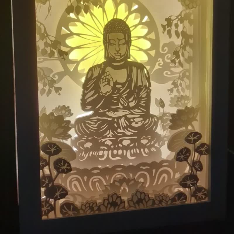 釋迦摩尼佛 紙雕燈箱 A - 木工/竹藝/紙雕 - 紙 白色