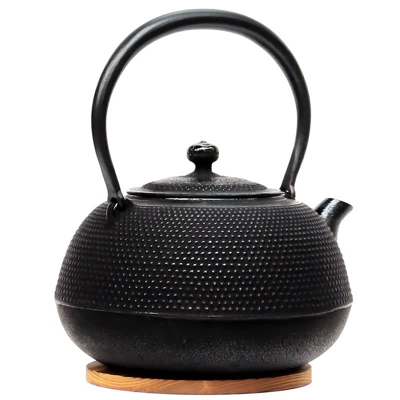 及春 南部鐵器 鐵瓶 鐵壺 平丸Arare2.3L IH對應 日本製 - 茶壺/茶杯/茶具 - 其他金屬 黑色