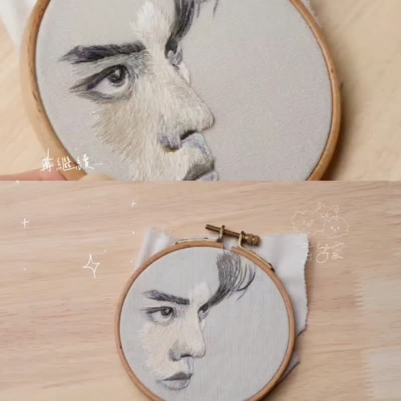 (Customized) Realistic Portrait Embroidery Realistic Pet Embroidery Customized Embroidery Paintings and Customized Embroidery Courses - ภาพวาดบุคคล - ผ้าฝ้าย/ผ้าลินิน 