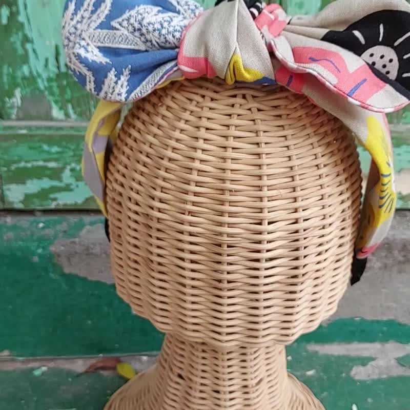 手作髮箍 髮帶 花森 - 髮箍/髮帶 - 棉．麻 多色