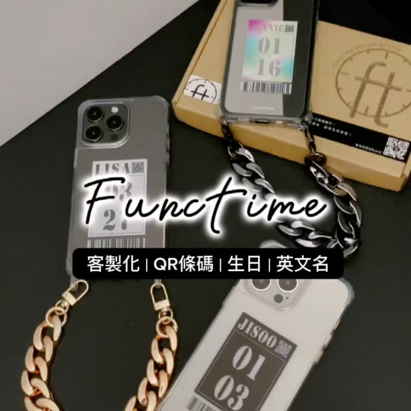 【Functime】Customized Hollow Color Block Carrier QRcord Black Phone Case - Phone Cases - Plastic Transparent