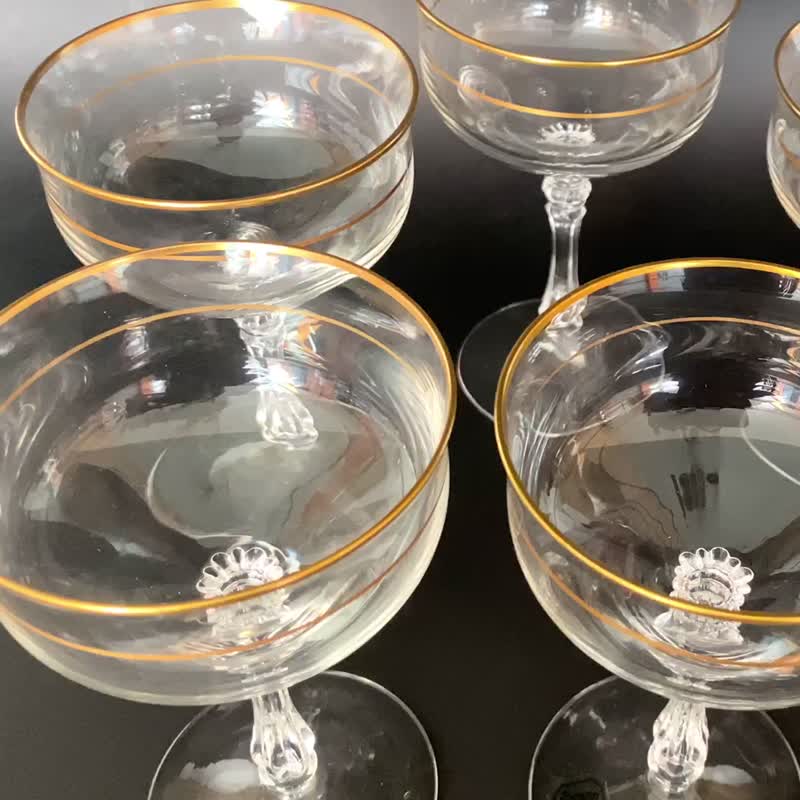 Vintage German Crystal Champagne Glasses by Gallo, 1970, Set of 6