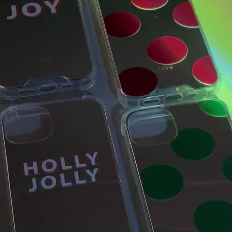 Graphic Print - Mirror Red X Green Polka Dots | Custom Phone case - เคส/ซองมือถือ - พลาสติก สีเงิน