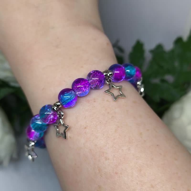Galaxy star glass bracelet - 手鍊/手環 - 玻璃 多色