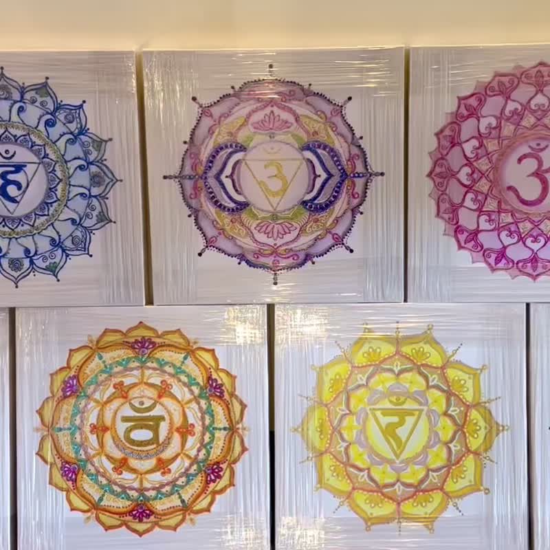 獨家創作 正性光明Art入選獎之美 優質油畫布無框畫 喜悅禪七脈輪 - 海報/掛畫/掛布 - 棉．麻 多色