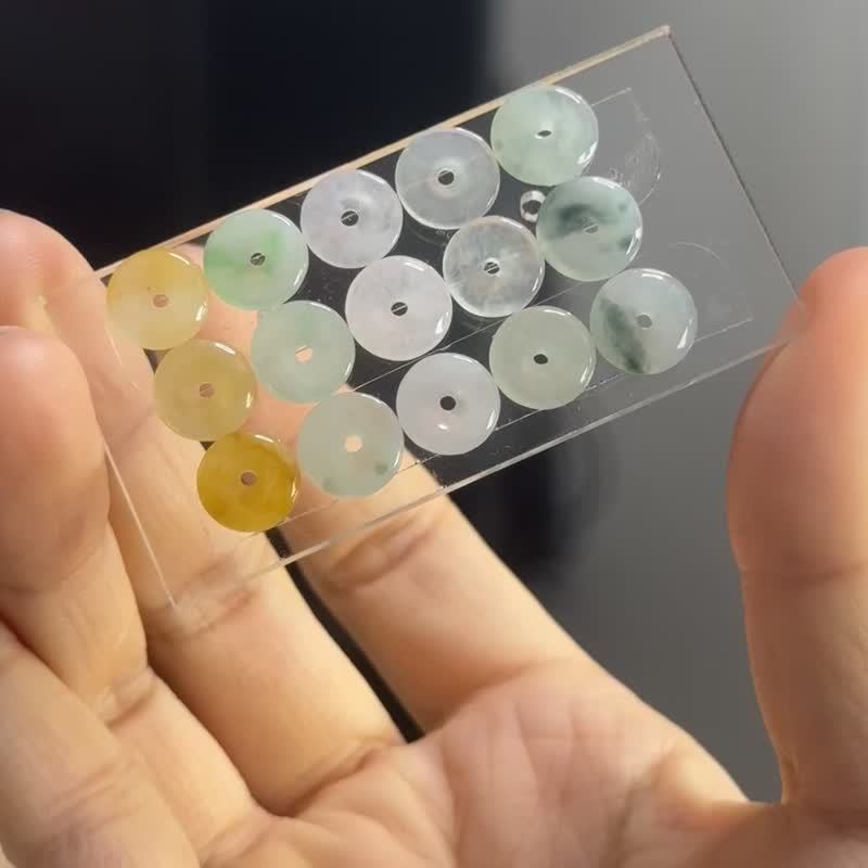 寶淇 - 彩虹小平安扣 - 天然A貨翡翠 - 手鍊/手環 - 玉石 多色