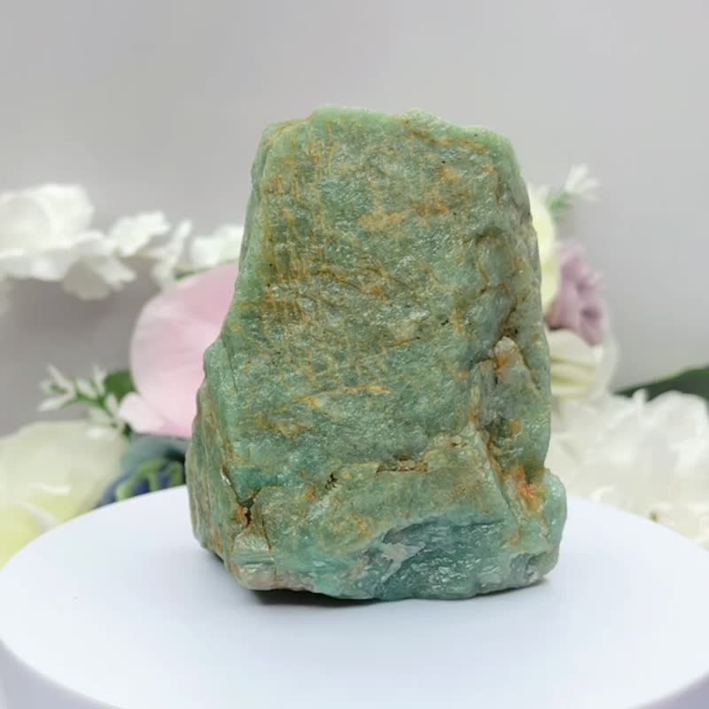 純天然天河石四方能量原礦石 亞馬遜石 原石塊 原礦90*70*48mm - 擺飾/家飾品 - 半寶石 綠色